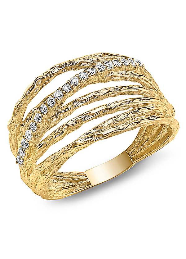 Tuscany Gold 9ct Yellow Gold Cubic Zirconia Crossover