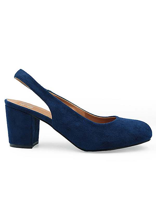 Navy slingback shoes outlet wide fitting