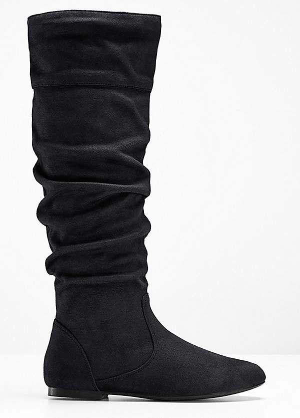 mid calf ruched boots