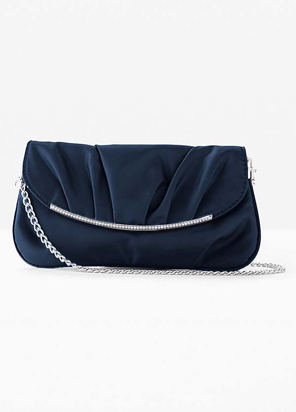 Navy clutch bag with strap on sale