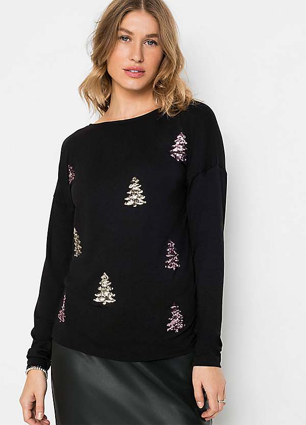bonprix Jersey Sparkly Christmas Jumper Curvissa