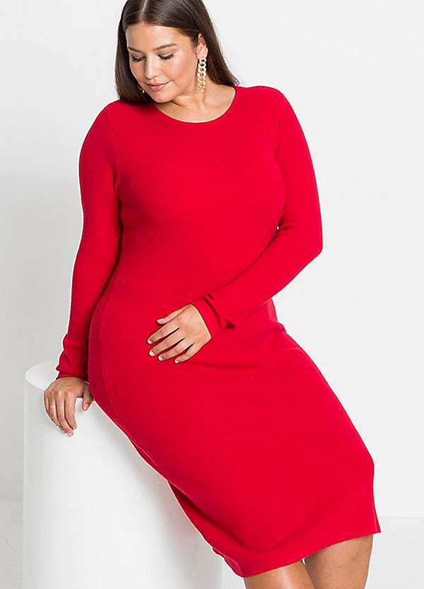 bonprix Knitted Midi Dress Curvissa