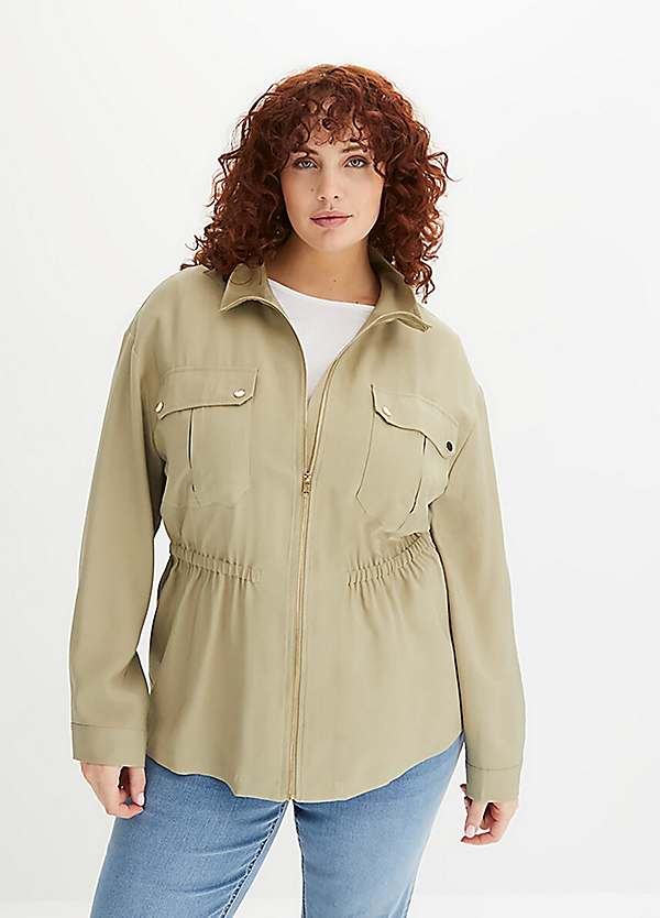 Plus size utility jacket with hood online