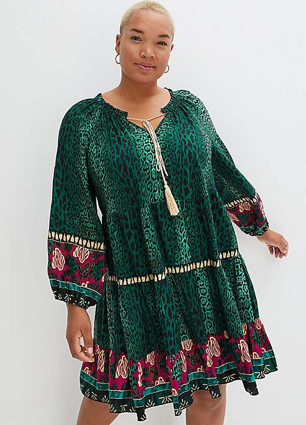 bonprix Printed Midi Tunic Dress Curvissa