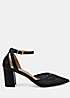 Novo Wide-Fit Imelda Weave Two Part Block Heel Court Shoes | Curvissa