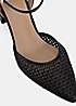 Novo Wide-Fit Imelda Weave Two Part Block Heel Court Shoes | Curvissa