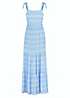 Together Blue Shell Print Tiered Maxi Dress | Curvissa
