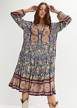 Kaleidoscope Metallic Jacquard Swing Tunic Dress