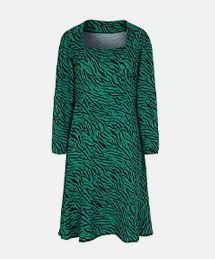 Kaleidoscope Green Zebra Print Fit and Flare Dress